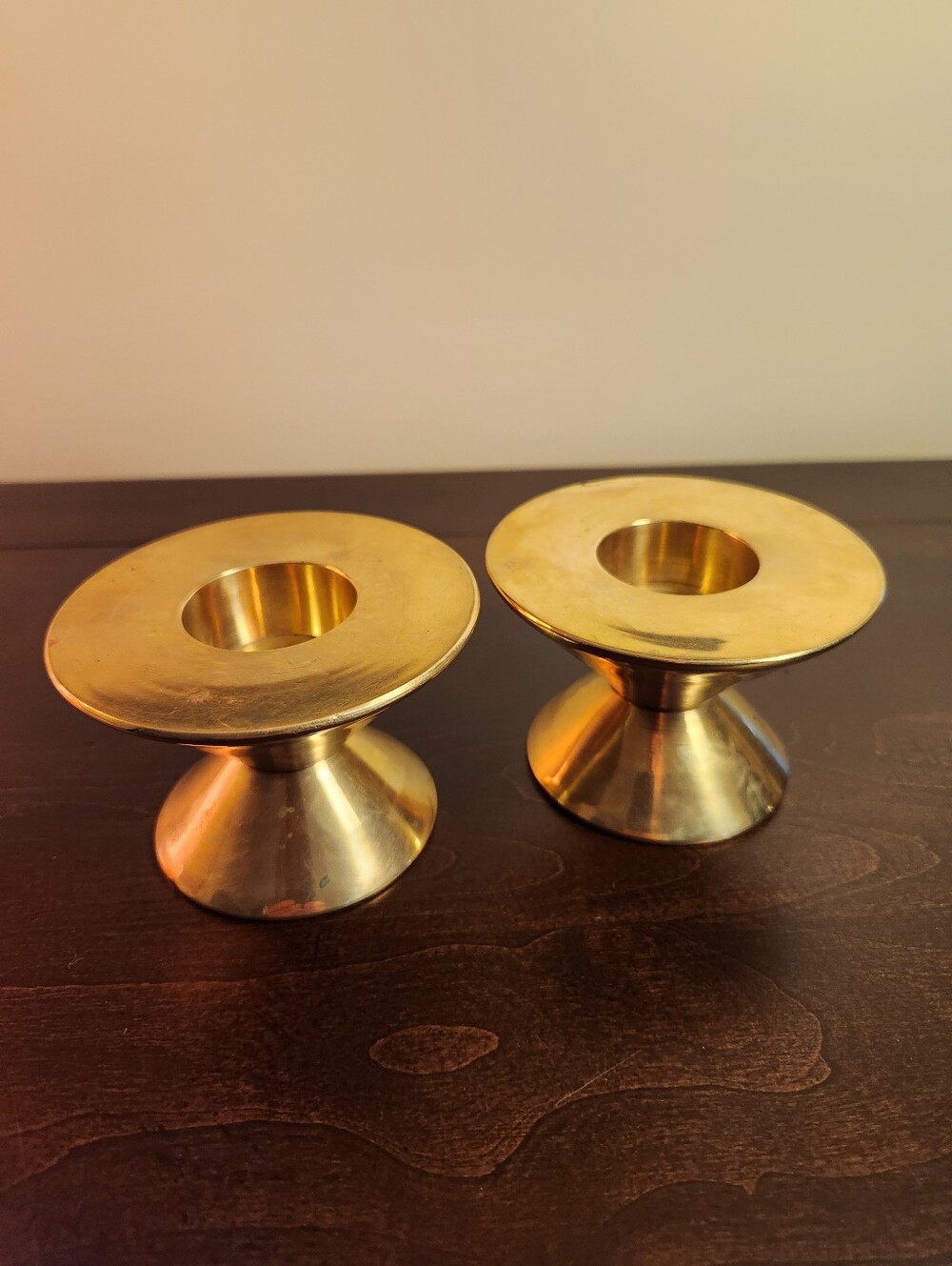 Vintage Brass Hourglass / Pedestal Candle Holders